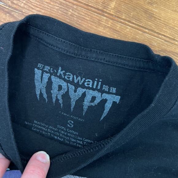 Kawaii Krypt Dead inside black shirt sleeve t shirt size small - Picture 2 of 5